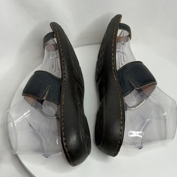 Born Cloudburst Captiva Sandals Womens 8.0 M Black Leather Loop Toe Flats Slide - Picture 5 of 8